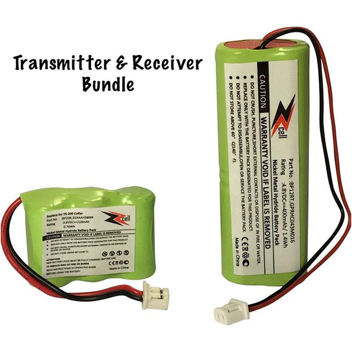 2-Pack Bundle ZZcell Battery For Dogtra Transmitter BP12RT Receiver BP20R, 200NCP, 202NCP, 280NCP, 282NCP, 300M, 302M, 7000M, 7002M