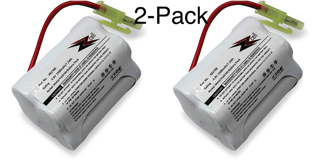 2 Pack ZZcell Battery for Euro Pro Shark Vacuum Carpet and Carpet Sweeper XB2700, V2700Z, VAC-XB2700, 1500mAh (2)