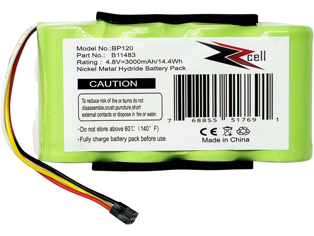 ZZcell Battery Compatible for Fluke BP120MH, B11483, 123, 123S Scopemeter 120, 43, 43B Power Quality Analyzers 4.8V 3000mAh