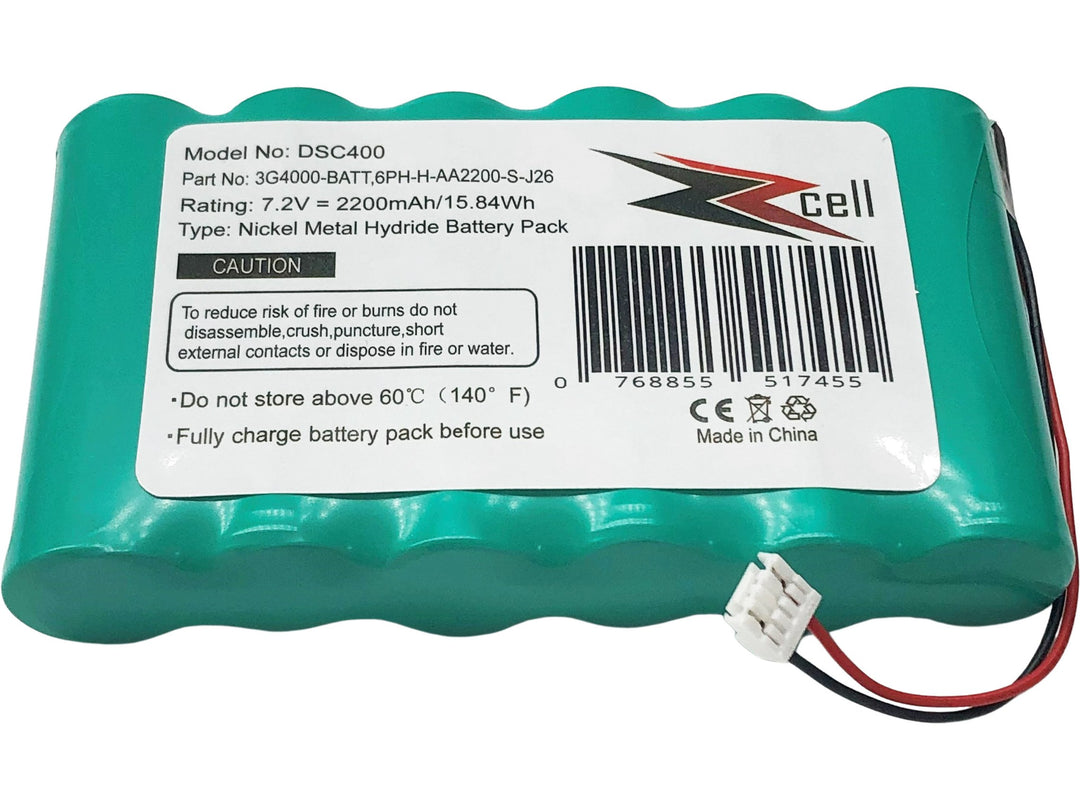 ZZcell Battery Replacement for DSC 3G4000-BATT 6PH-H-AA2200-S-J26 DSC 3G4000 Cellular Communicato Alarm System 7.2V 2200mAh