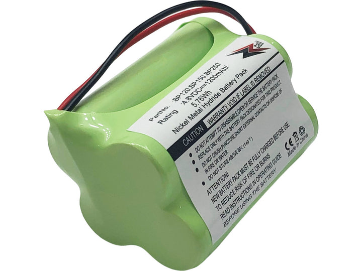 2-Pack ZZcell Battery For Bearcat Sportcat BP120 / BP150 / BP180 / BP250, Uniden BBTY0356001 1200 mAh