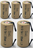 5X ZZcell Sub C Batteries with Tabs Rechargeable for Power Tools 10C Discharge Rate Nicd 1.2V 2000mAh Pack of 5