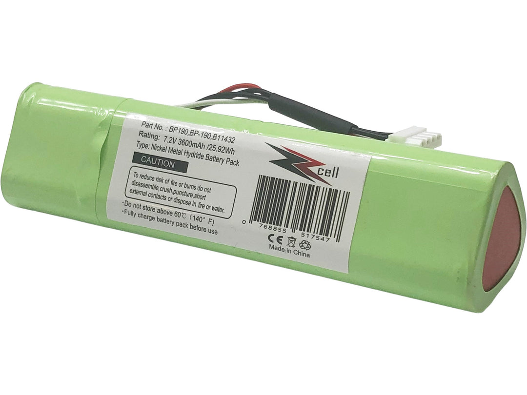 ZZcell Battery Compatible for Fluke BP190, BP-190, B11432, 677390 Scopemeter 192, 192B, 196, 196B, 196C, 199, 199B, 199C Analyzers 433, 434, 435, 190M, 7.2V 3600mAh