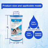 2-Pack Spring Source Replacement Filter for Type A or C, Compatible with Intex 59900E/29000E, Easy Set Pool Filters, Summer Waves or Summer Escapes Above Ground Pools