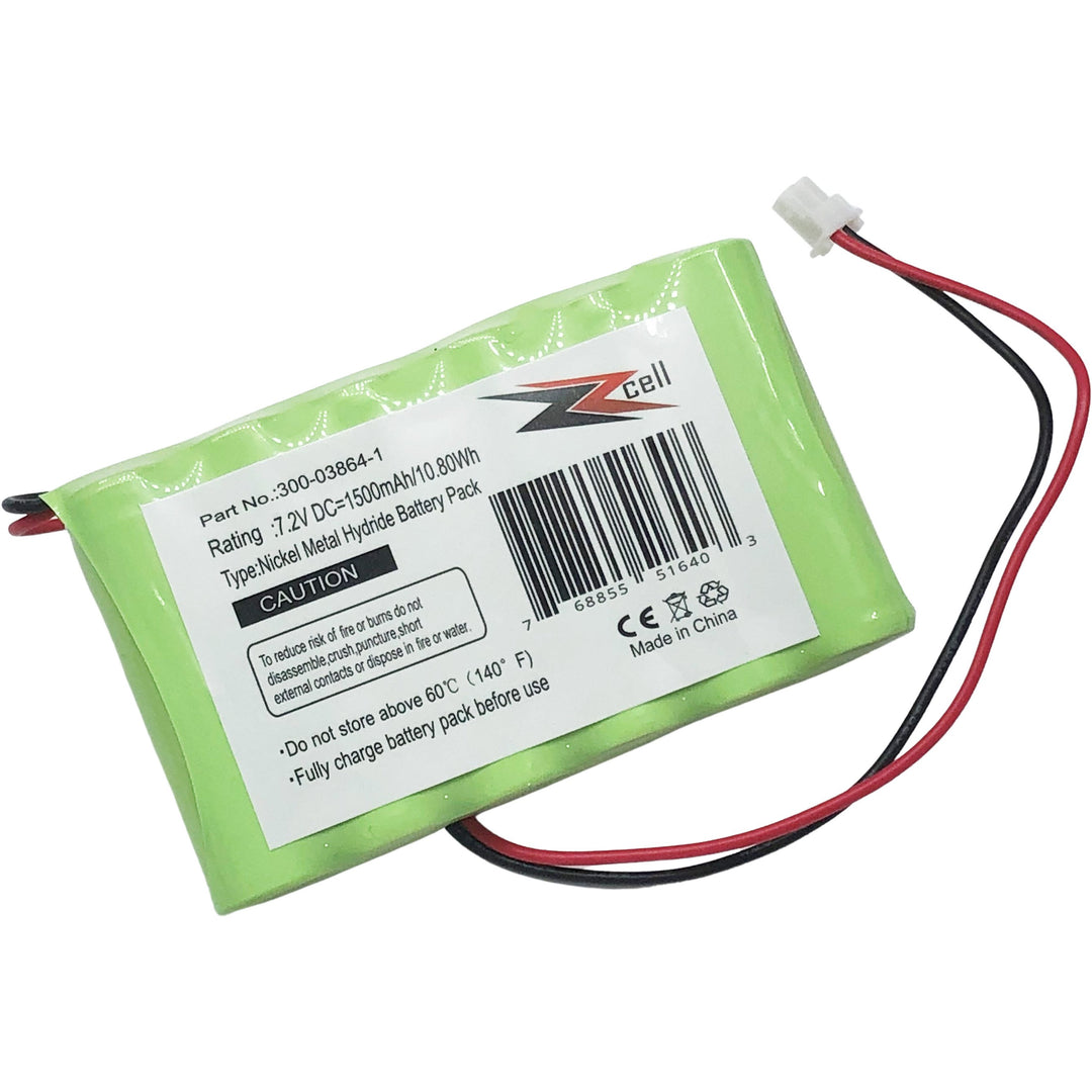 ZZcell Battery For Honeywell Alarm Lynx L3000, Lynx L5000, Lynx L5100, 300-03864-1 1500mAh (NOTE: Battery Connector - 2 Prong)
