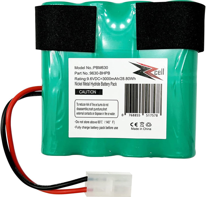 ZZcell Battery Compatible with Pool Blaster Max CG Water Tech 9630-BHPB, 8C2219MF-AF Vacuum 9.6Volts 3000mAh