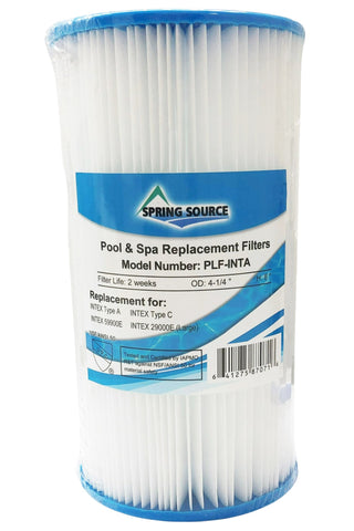 Spring Source Replacement Filter for Type A or C, Compatible with Intex 59900E/29000E, Easy Set Pool Filters, Summer Waves or Summer Escapes Above Ground Pools