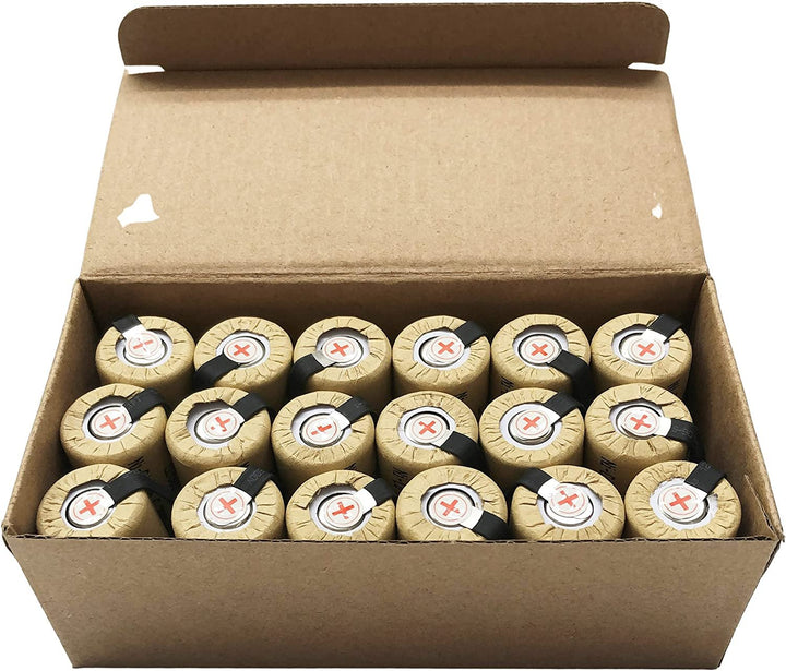 18x ZZcell Sub C Batteries with Tabs Rechargeable for Power Tools 10C Discharge Rate Nicd 1.2V 2000mAh Pack of 18